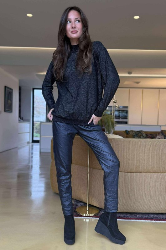 Tallulah Soft Stretch Sparkle Skim Knit Black